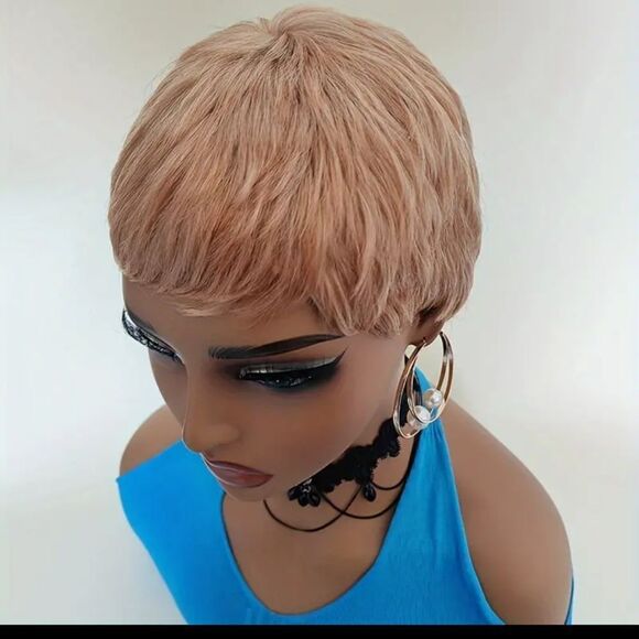 🆕👱🏽‍♂️Platinum Blonde Pixie Cut Short Wave Wig - Picture 3 of 8